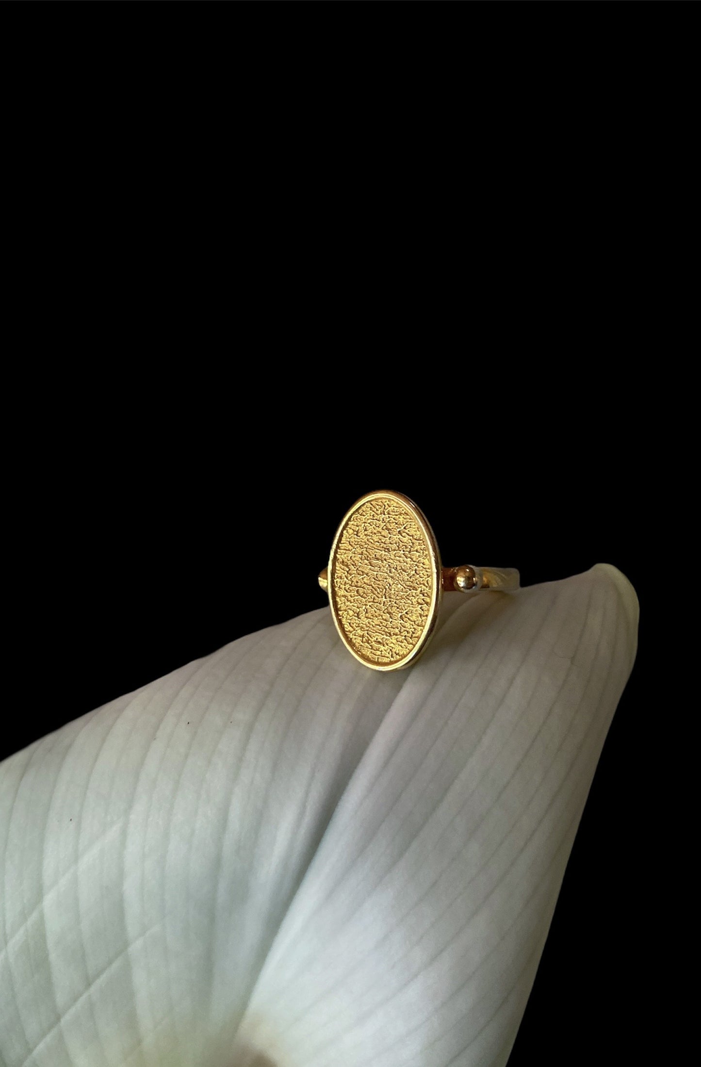 Oval-shaped ring