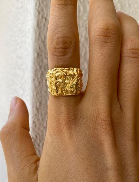 Raw carved ring
