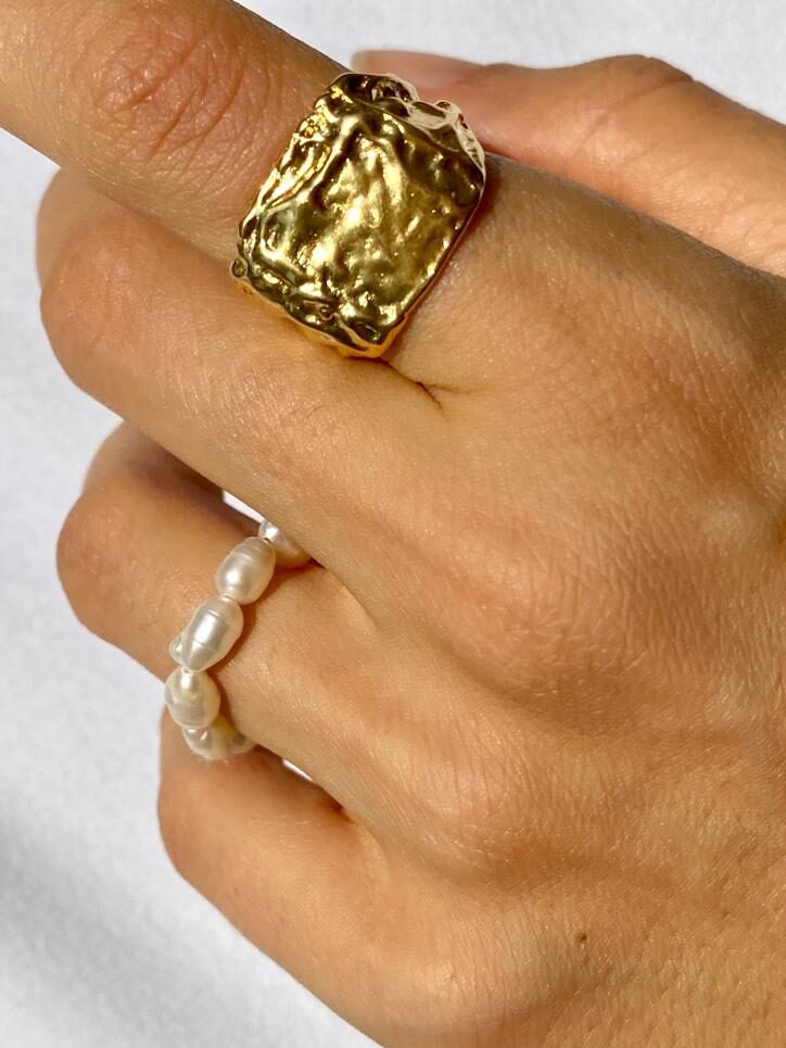Raw carved ring