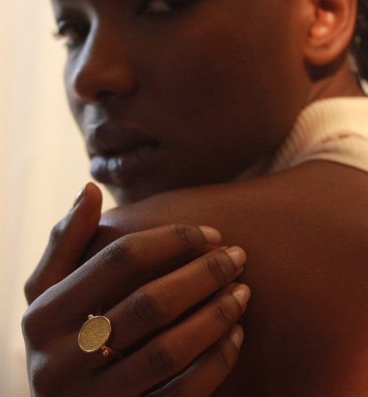 Oval-shaped ring